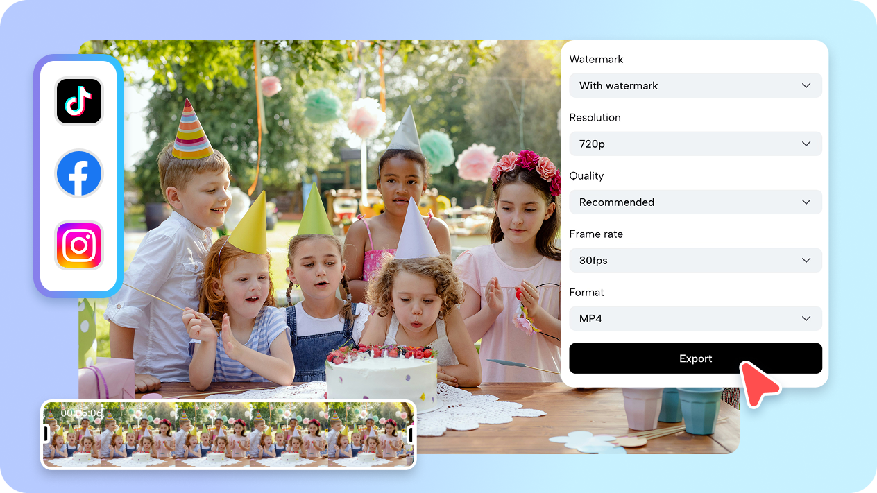 Share your video on social media seamlessly
